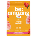 Dole vegan protein package with strawberry flavor on a green background